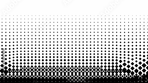 Abstract Black and White Diamond Pattern Halftone Background with Gradient Effect