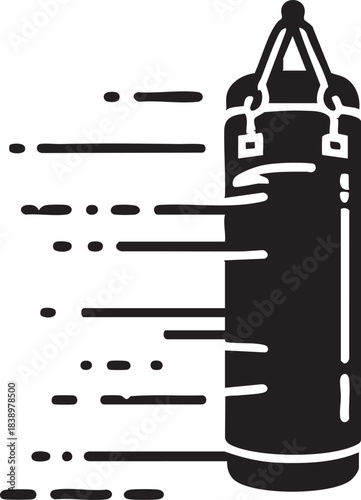 Punching bag vector illustration: boxing, mma, fitness graphic eps silhouette