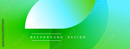 Abstract gradient background. Green, blue, white hues blend smoothly. Minimalist design with text elements below curves. Modern aesthetic.