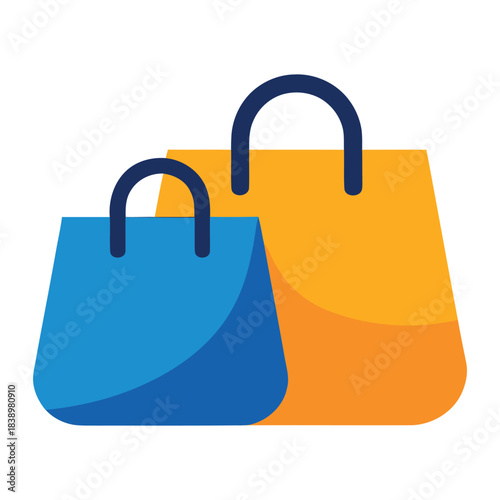 Colorful shopping bags flat design Vector