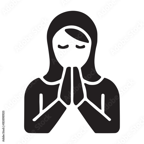 Praying icon or logo isolated sign symbol vector illustration - high quality black style vector icons