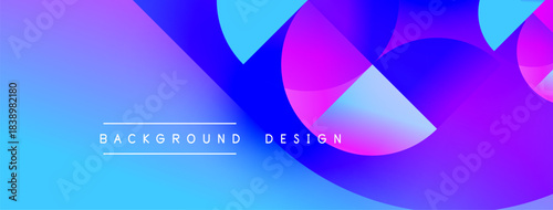 Vibrant abstract background. Gradient colors blend, creating dynamic shapes. Modern design elements suggest fluidity, energy, innovation.