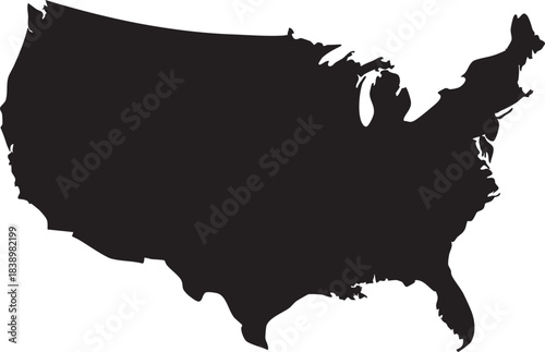 Usa map vector: united states outline silhouette graphic eps