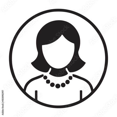 Woman Identity icon or logo isolated sign symbol vector illustration - high quality black style vector icons