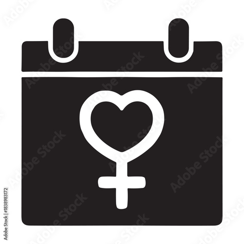 Woman's Important Day icon or logo isolated sign symbol vector illustration - high quality black style vector icons