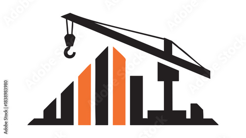 Building construction crane cityscape