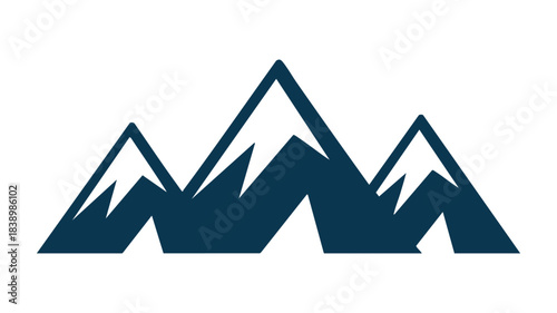 Stylized mountain range vector icon