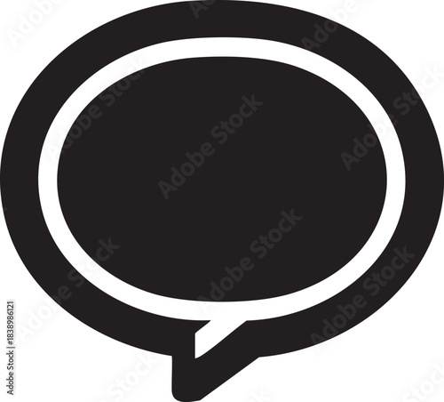 Black and white speech bubble vector graphic - message icon eps silhouette