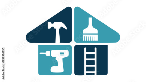 House icon built from tools graphic
