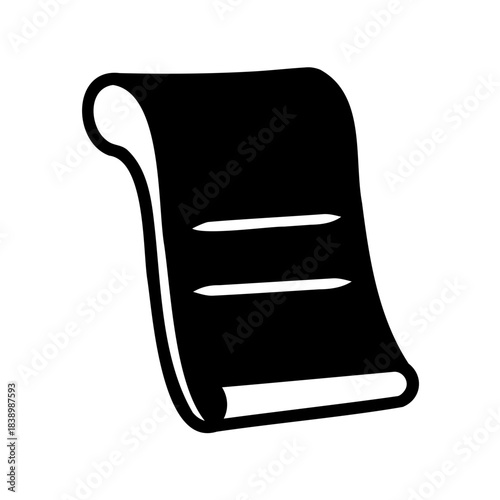 Black and white image of a scroll or document with writing