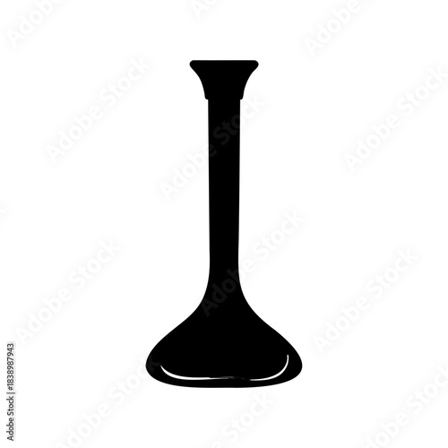 Silhouette of Erlenmeyer flask with long neck and bulbous body design