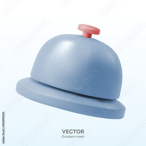 illustration of a service bell, Table bell, Call bell,  soft 3D gradient-mesh style. concept of represents customer service, notifications, and reception desk elements,