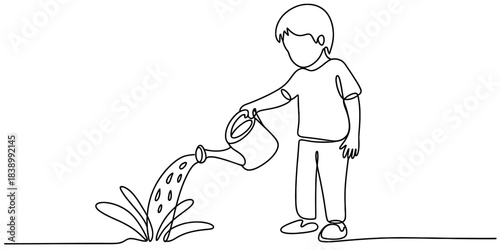 Continuous line drawing of an engine piston with connecting rod on white background Vector, illustration