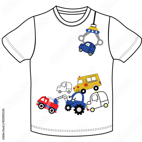 little car boys t shirt print illustrations