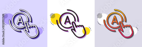 Ab testing line icon. Halftone dotted pattern. Gradient icon with grain shadow. Ui test button sign. Line ab testing icon. Various designs. Vector