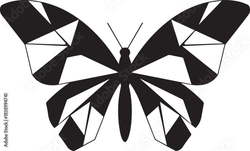 Geometric Butterfly Silhouette With Abstract Wings