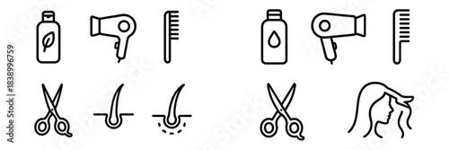 Professional hairdressing equipment, beauty salon services, and hair follicle treatment concepts
