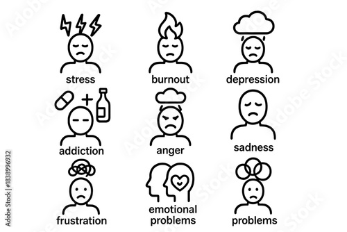 Psychological problems and mental health issues including stress burnout depression and addiction