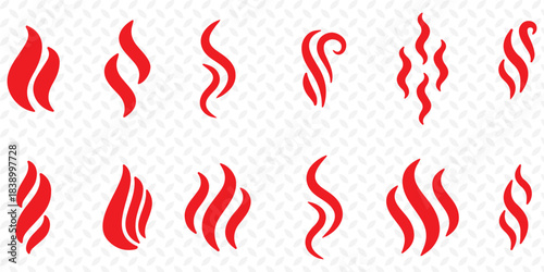 Smoke steam silhouette icon illustration isolated on white background