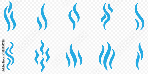 Smoke steam silhouette icon illustration isolated on white background