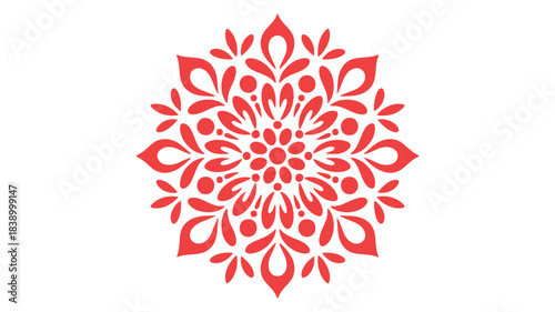 Red decorative floral mandala pattern