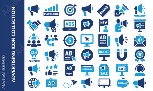 Two-Tone Advertising and Marketing Icon Collection - Digital Campaign and Promotion