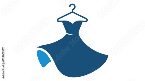 Blue dress on hanger fashion design