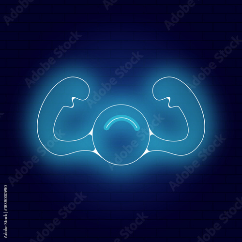 Yoke icon illustration in neon style in vector