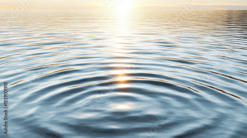 Fototapeta Naklejka Na Ścianę i Meble -  Sunlight ripple water reflection calm sea sunset