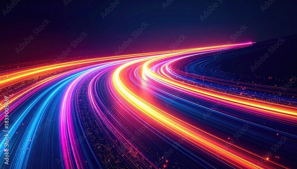 custom made wallpaper toronto digitalNeon glowing speed lines curve through dark, vibrant space, simulating fast-paced movement