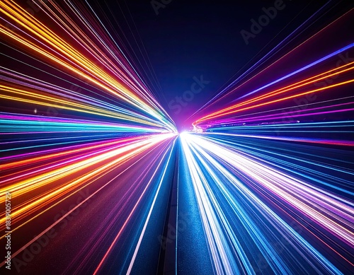 Wallpaper Mural Abstract long exposure of light trails converging, creating a sense of speed and motion Torontodigital.ca