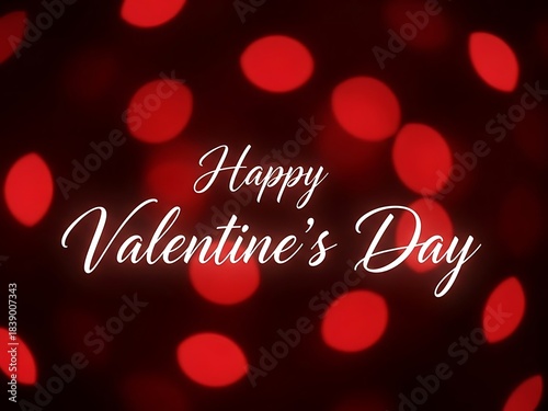 Elegant Valentine’s Day greeting with red bokeh lights