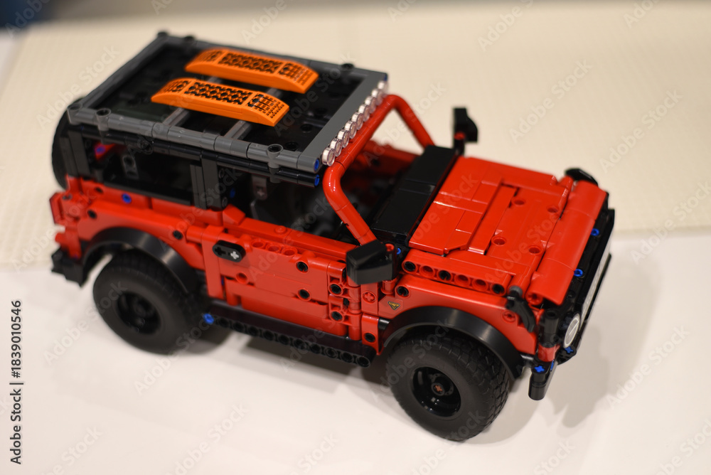 Fototapeta premium Lego Car. Warsaw, August 5, 2024. 