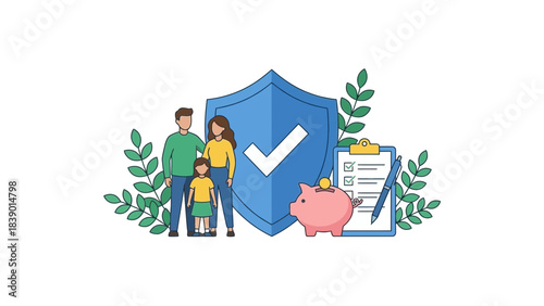 Secure your family's future with sound financial planning and insurance, protected by savings and a solid financial shield for peace of mind