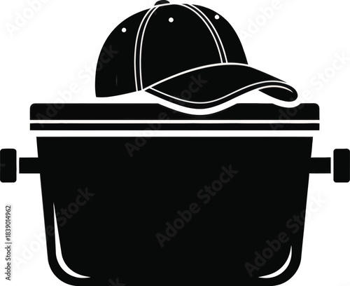 Cap on storage container silhouette vector illustration