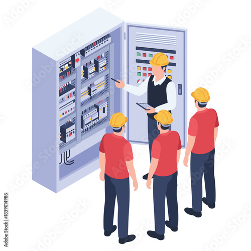 Electrician Testing Industrial Fuse Box