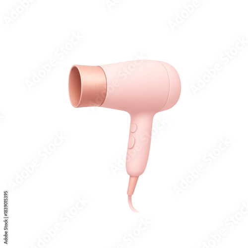 3D Pink Hair Dryer Beauty Icon Isolated