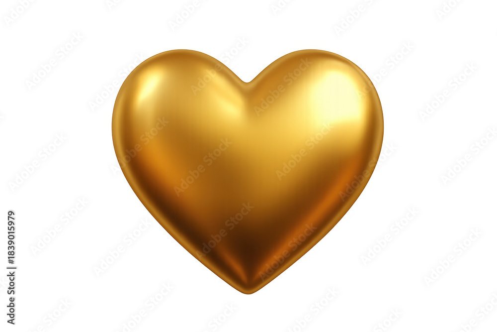Fototapeta premium Golden heart symbol representing love and passion glowing