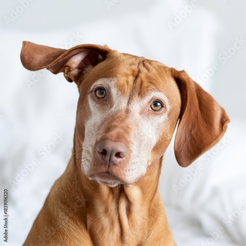 Wallpaper Mural Senior Vizsla Dog Head Tilted with Curious Expression Close-up Portrait Torontodigital.ca