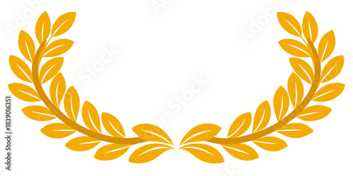 Golden laurel wreath design, vector