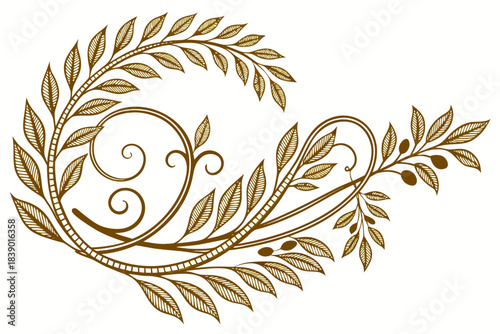A decorative olive branch vector illustration, vector