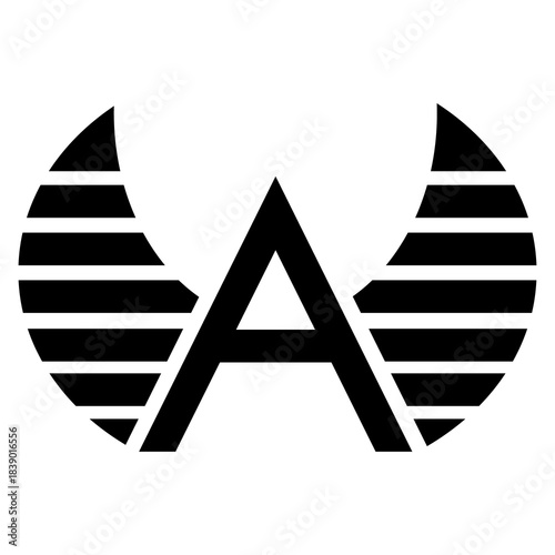 Letter 'a' logo with wings