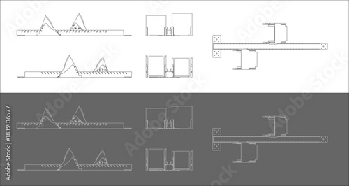 Orthographic Projection of Athletic Starting Block Technical Engineering Drawing