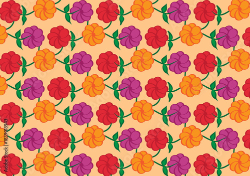 colorful abstract seamless flower pattern wallpaper design