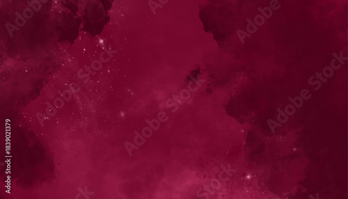Red Cosmic Nebula Watercolor Space Background