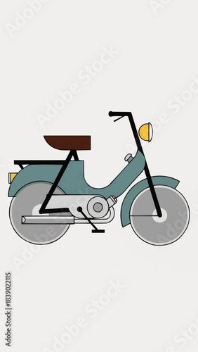 Vintage Moped Illustration - Classic Transportation Design.
