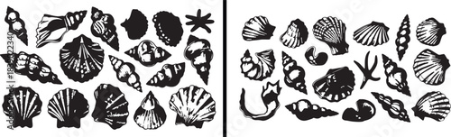 fish clipart illustration, seafood sketch drawings, hand drawn fish art, ocean food doodles, marine animal sketches, black white fish clipart, printable seafood icons, fishing illustration pack, fish 