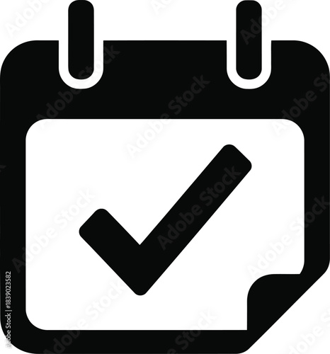 Calendar Check Mark Confirmation Icon Vector