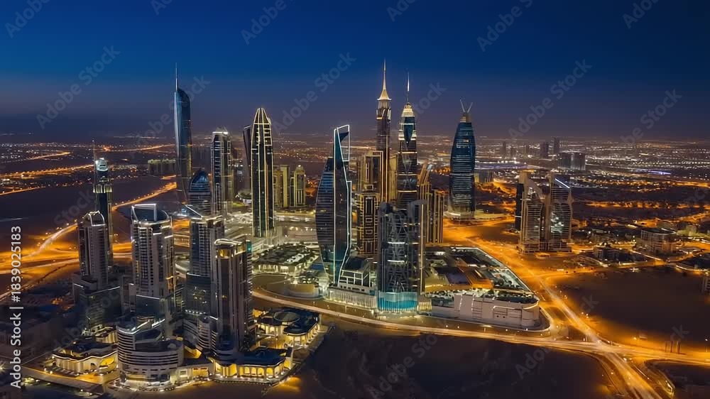 custom made wallpaper toronto digitalDazzling night vista of a vibrant modern city skyline, showcasing towering illuminated skyscrapers and a bustling urban landscape glowing under the twilight sky