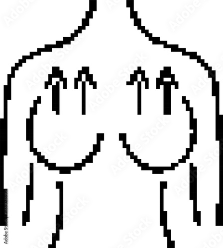Breast lift 8-bit pixel icon. Vector illustration.